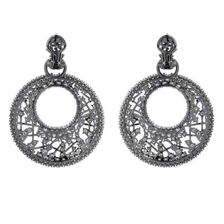 Diamond Gold Drop Web Earrings