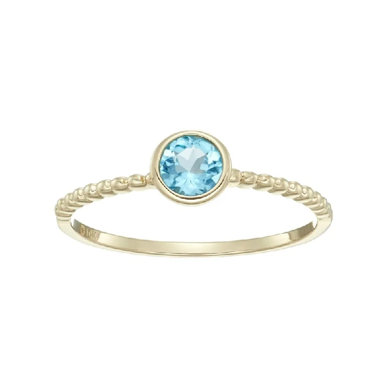 10kt Yellow Gold Swiss Blue Topaz Ring