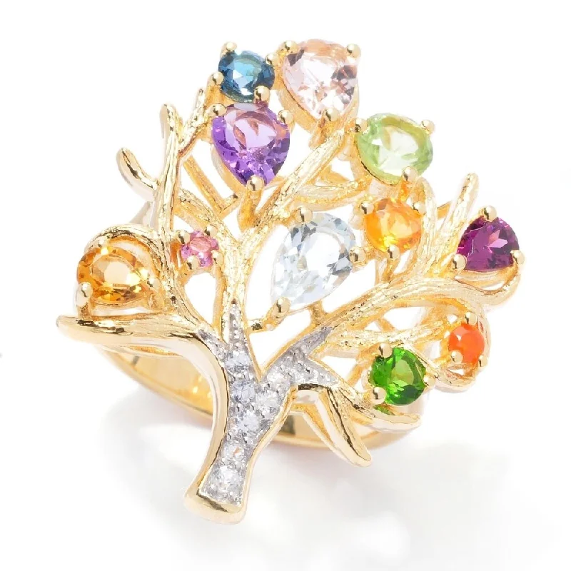 Pinctore 2.21ctw Multi Gemstone Tree of Life Ring