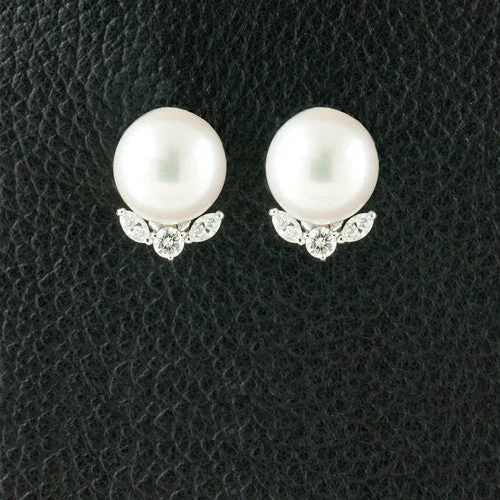 South Sea Pearl & Diamond Earrings