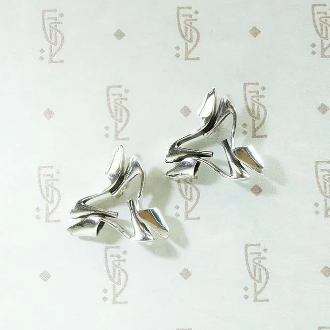 Open-Toed Pump Sterling Silver Stud Earrings