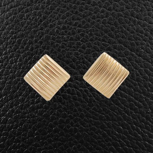 Square Yellow Gold Earrings