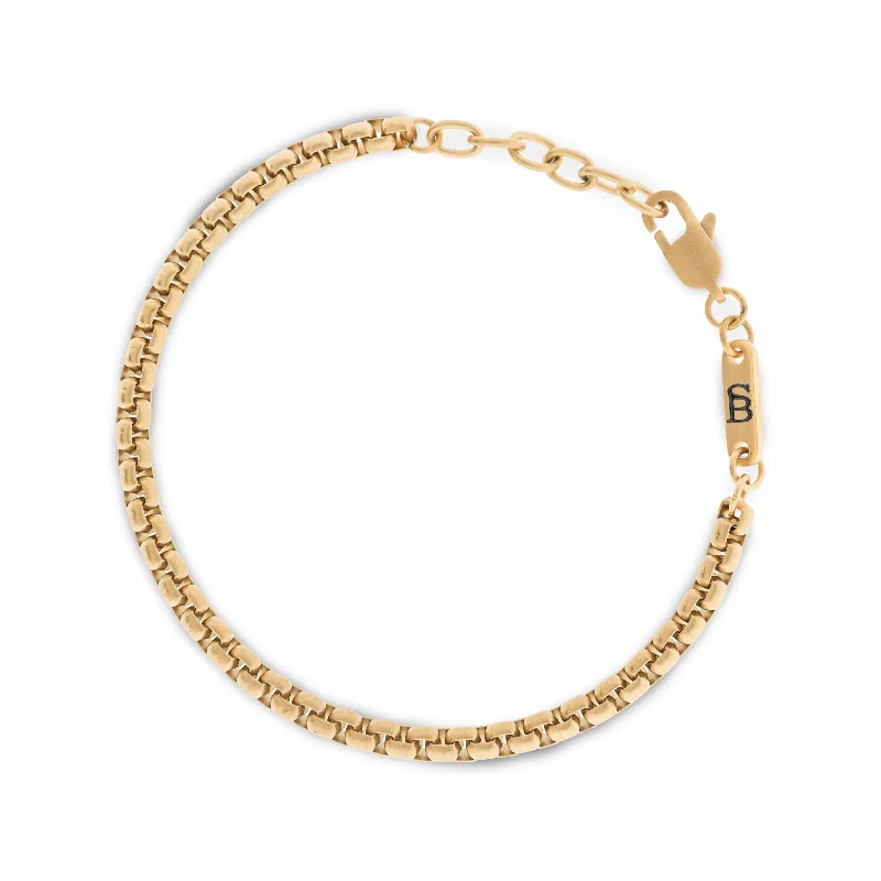 Boxed 4mm Chain Bracelet 18K Gold Adjustable B-BOX03-40E50U-TU