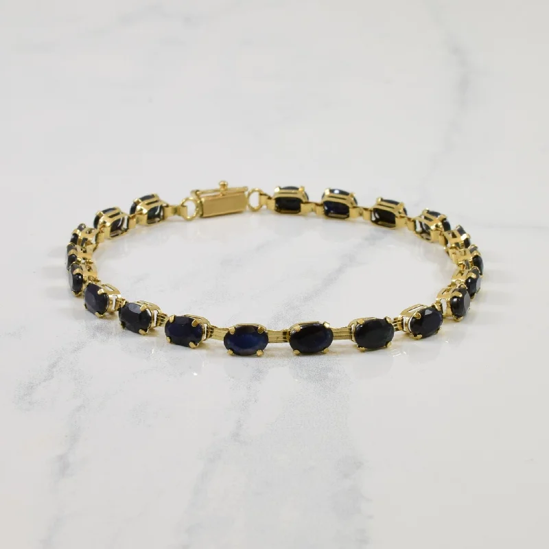 Oval Cut Sapphire Tennis Bracelet | 12.00ctw | 7.5" |