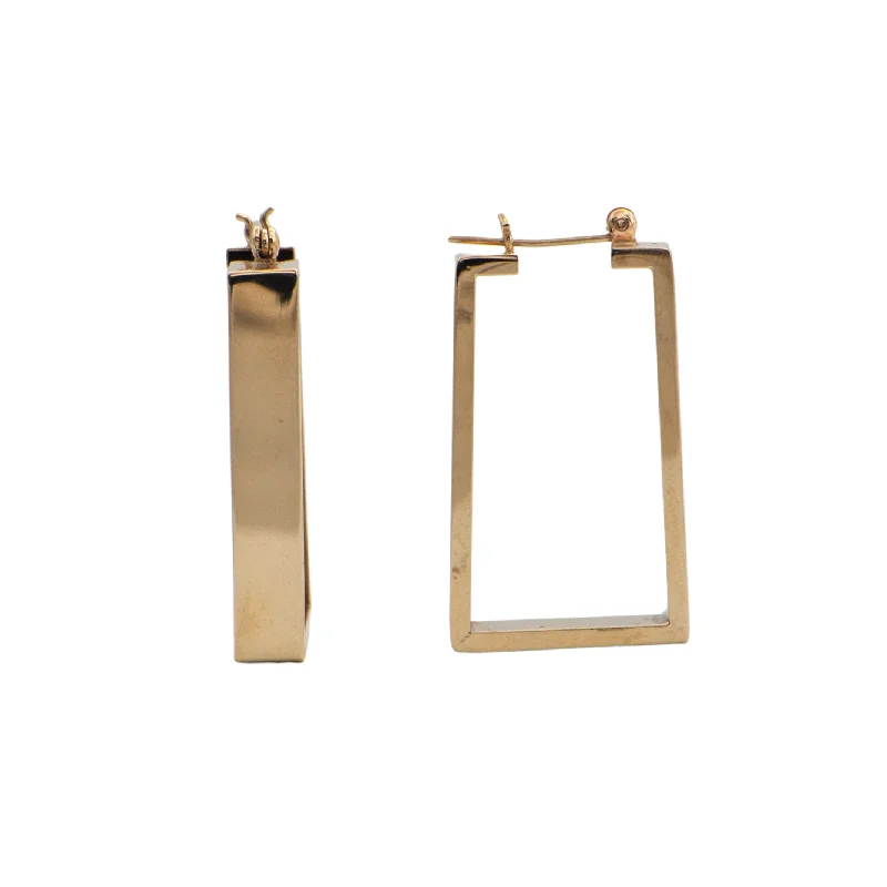 Vintage 14k Gold Rectangular Drop Earring