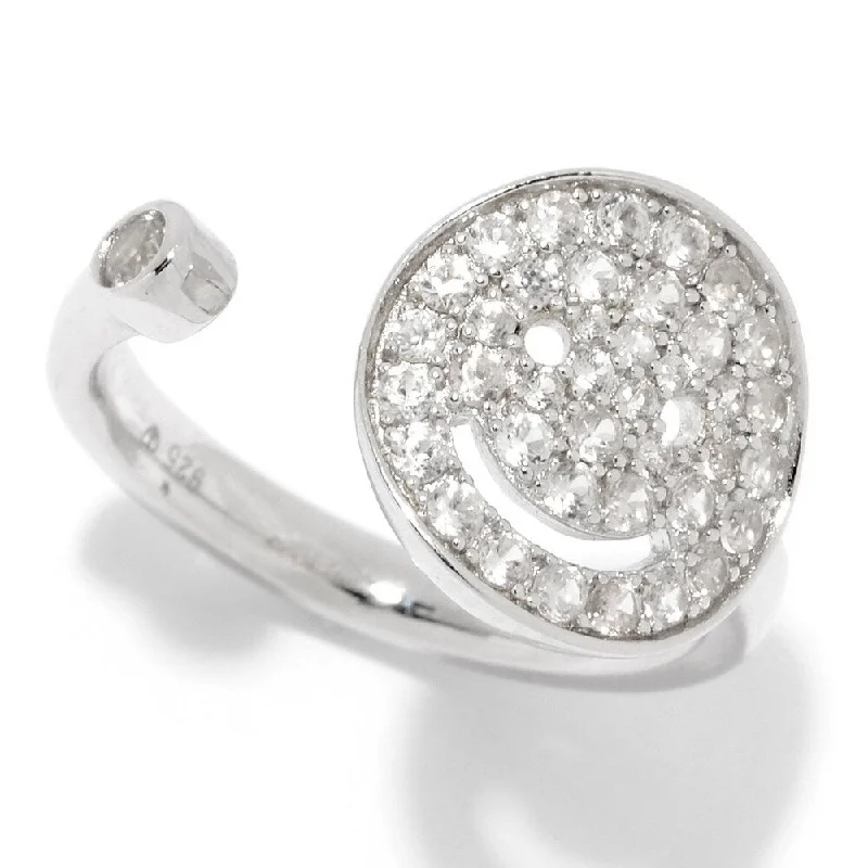 925 Sterling Silver White Natural Zircon Ring