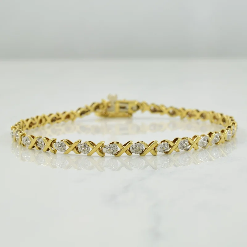 XO Diamond Bracelet | 0.08ctw | 7.25" |