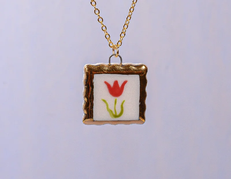 Tulip Portrait Necklace