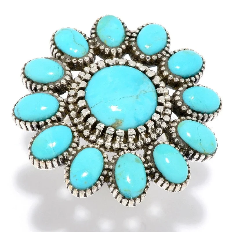 925 Sterling Silver Blue Mohave Turquoise Ring