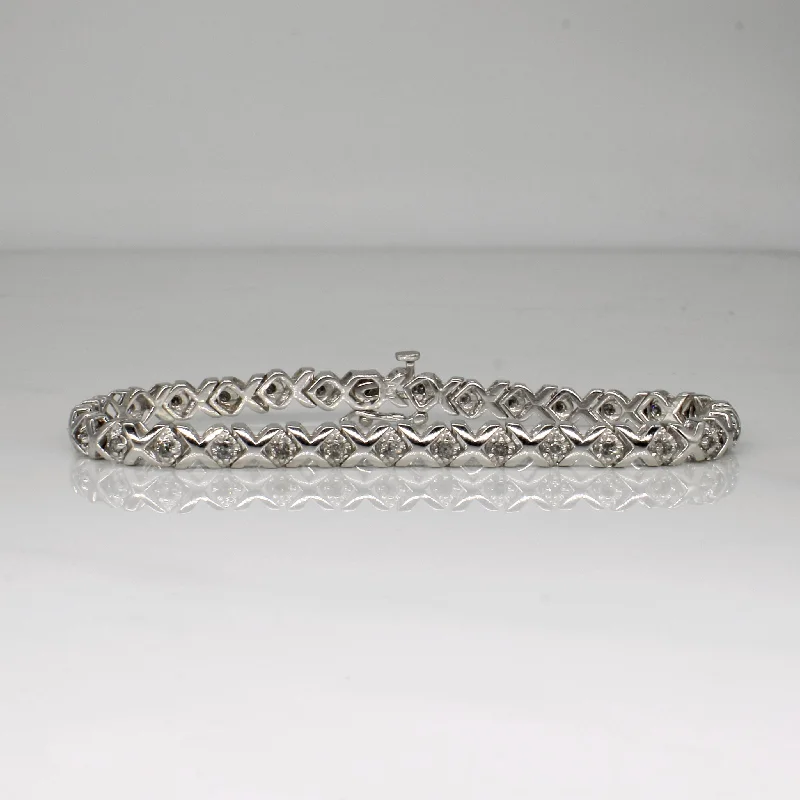 XO Diamond Tennis Bracelet | 0.75ctw | 7" |