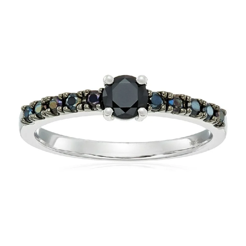 Sterling Silver Black Spinel Stackable Ring