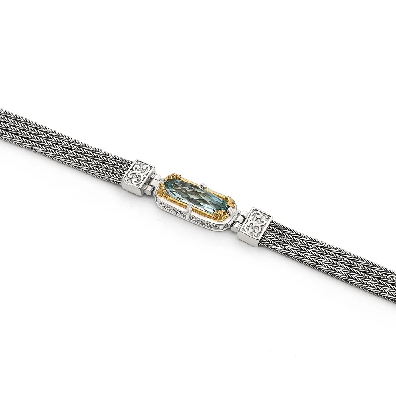 East-West Blue Topaz Bracelet with 18k Gold Vermeil