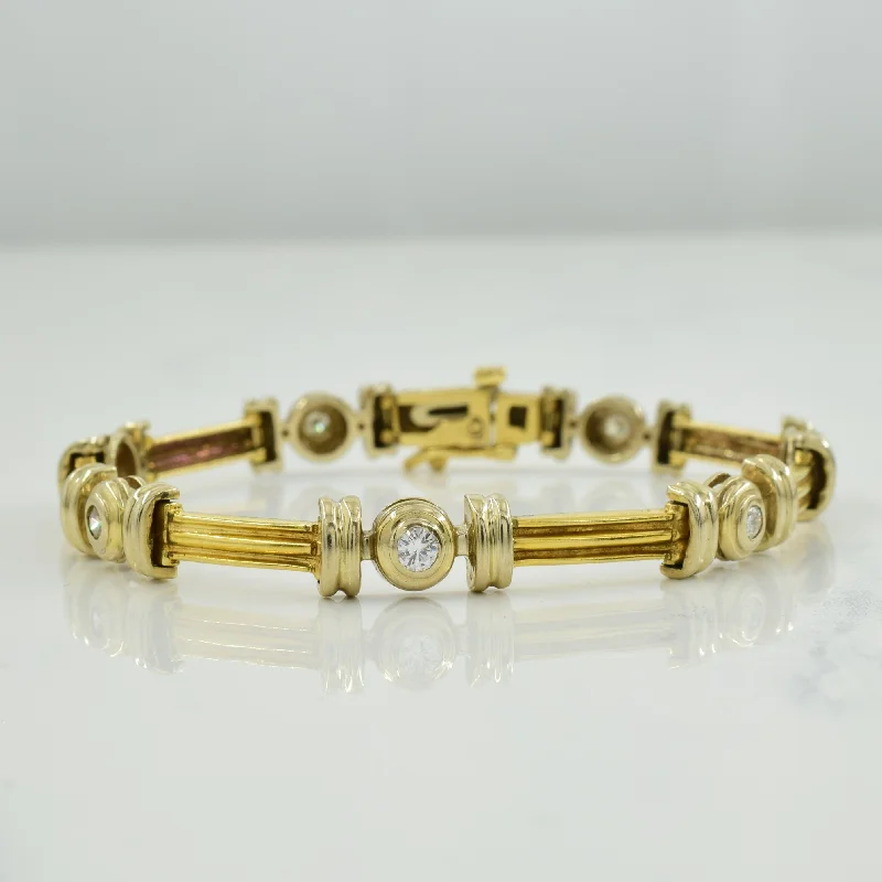 Two Tone Diamond Bracelet | 0.70ctw | 7" |