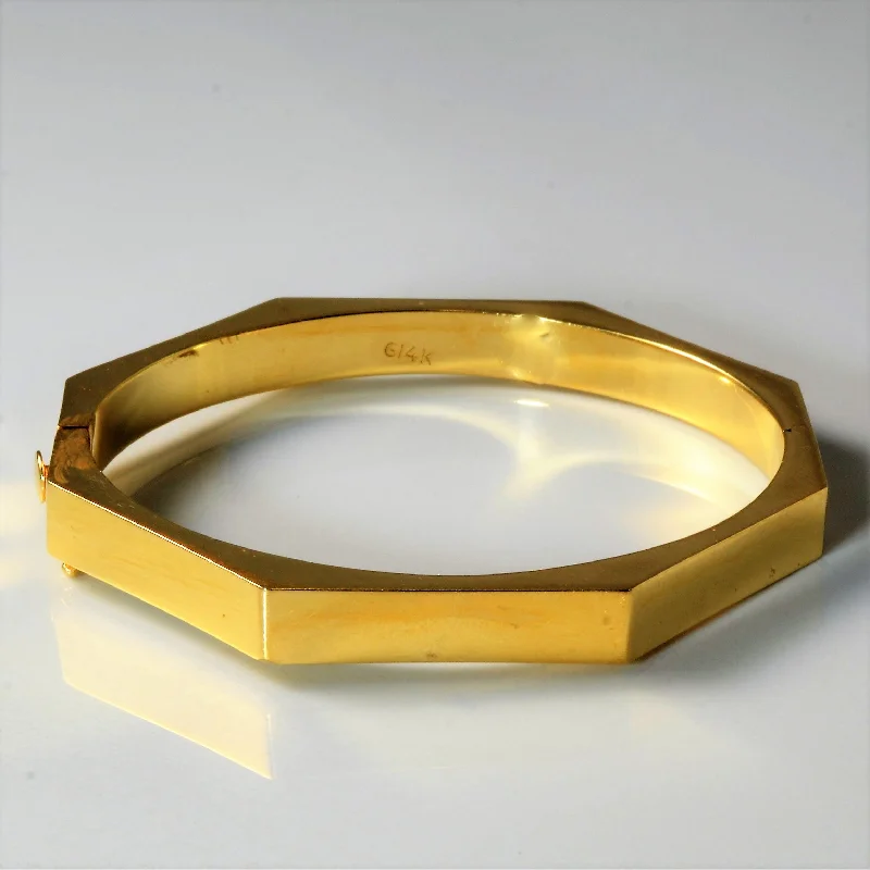 Octagon Shaped Gold Bangle | 6.5" |