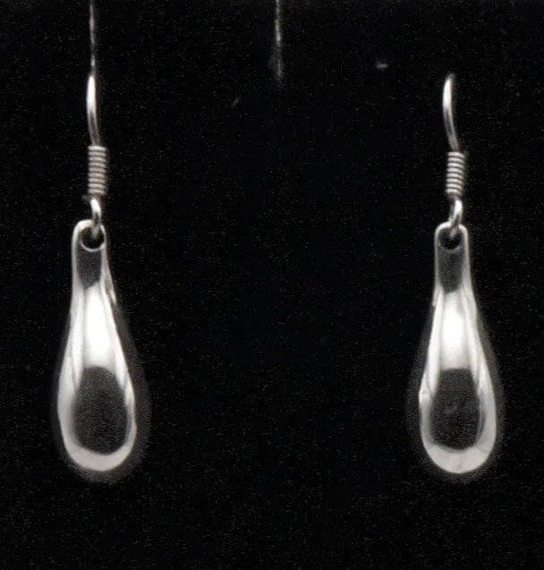 Vintage Handmade Sterling Silver Solid Dangle Earrings