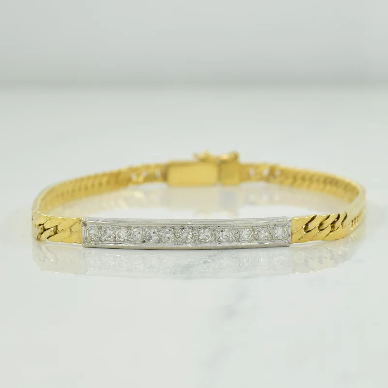 Two Tone Gold Diamond Bracelet | 0.24ctw | 7" |