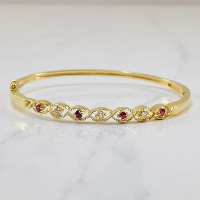 Ruby & Diamond Bangle | 0.18ctw, 0.09ctw | 7" |