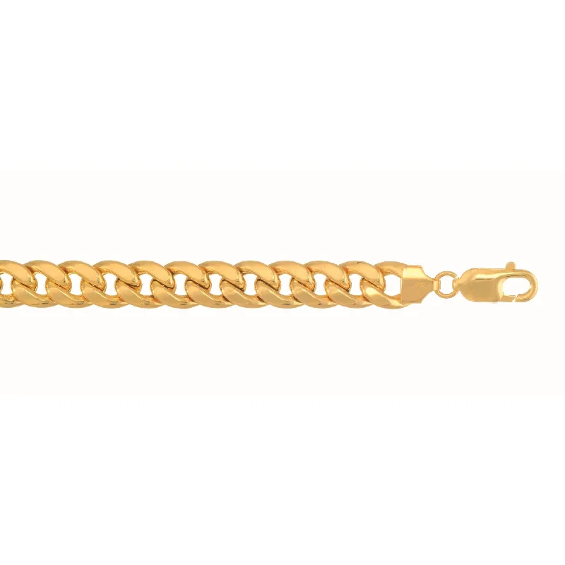 10k 22 inches Yellow Gold 7.8mm Lite Miami Cuban Link Necklace with Lobster Clasp