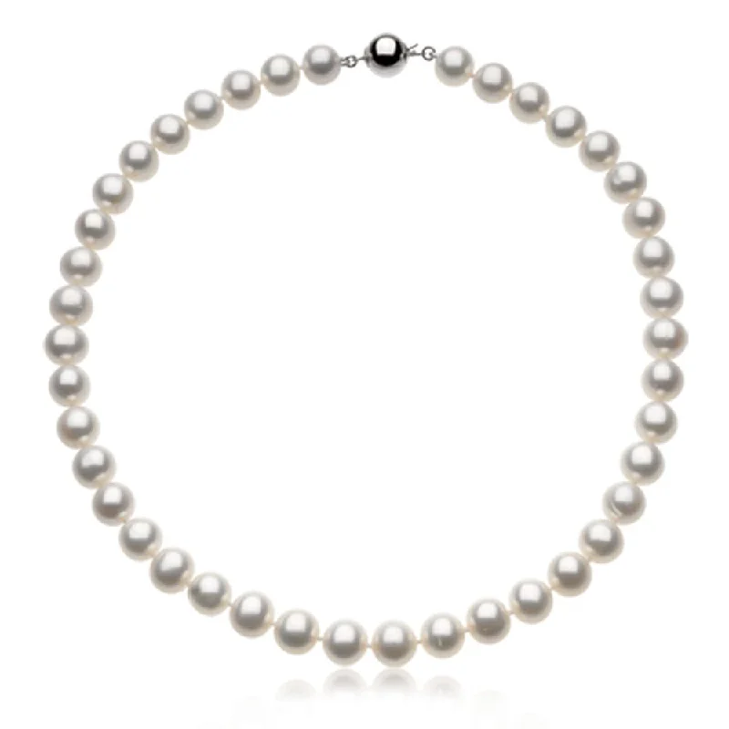 10-11mm White FW Cultured Pearl & Sterling Silver 18-Inch Necklace