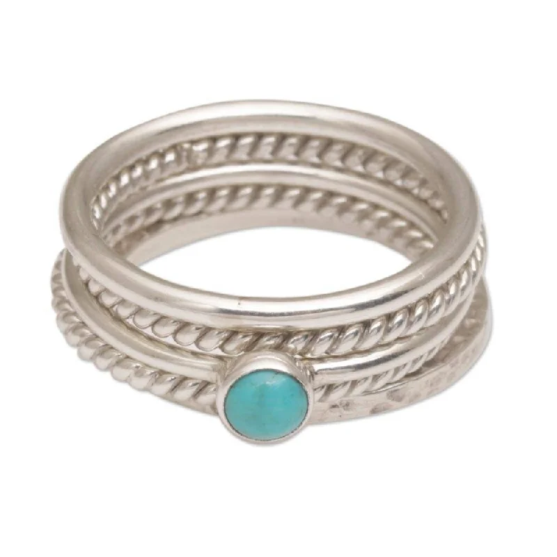 NOVICA Alignment, Sterling silver stacking rings (set of 5)