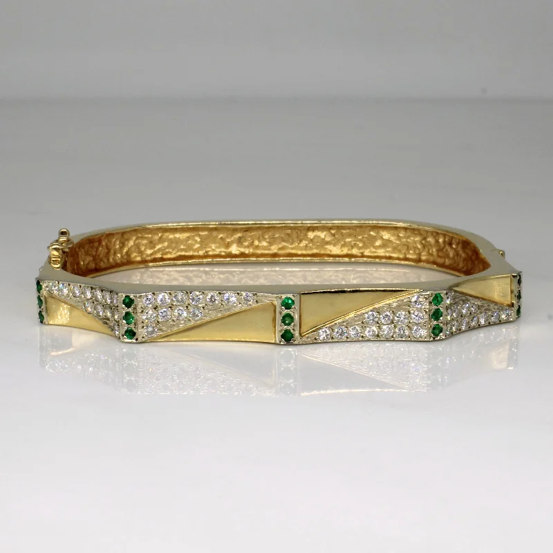 Pave Diamond & Emerald Bracelet | 0.72ctw, 0.15ctw | 7" |