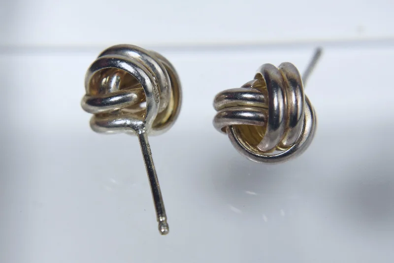 Vintage Sterling Silver Knot Stud Earrings