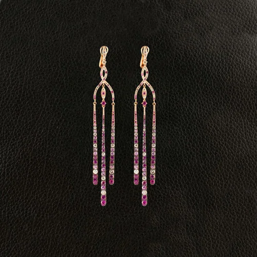 Multi-color Sapphire Dangle Earrings