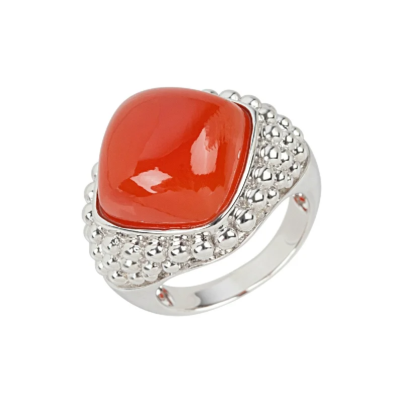 925 Sterling Silver Carnelian Ring