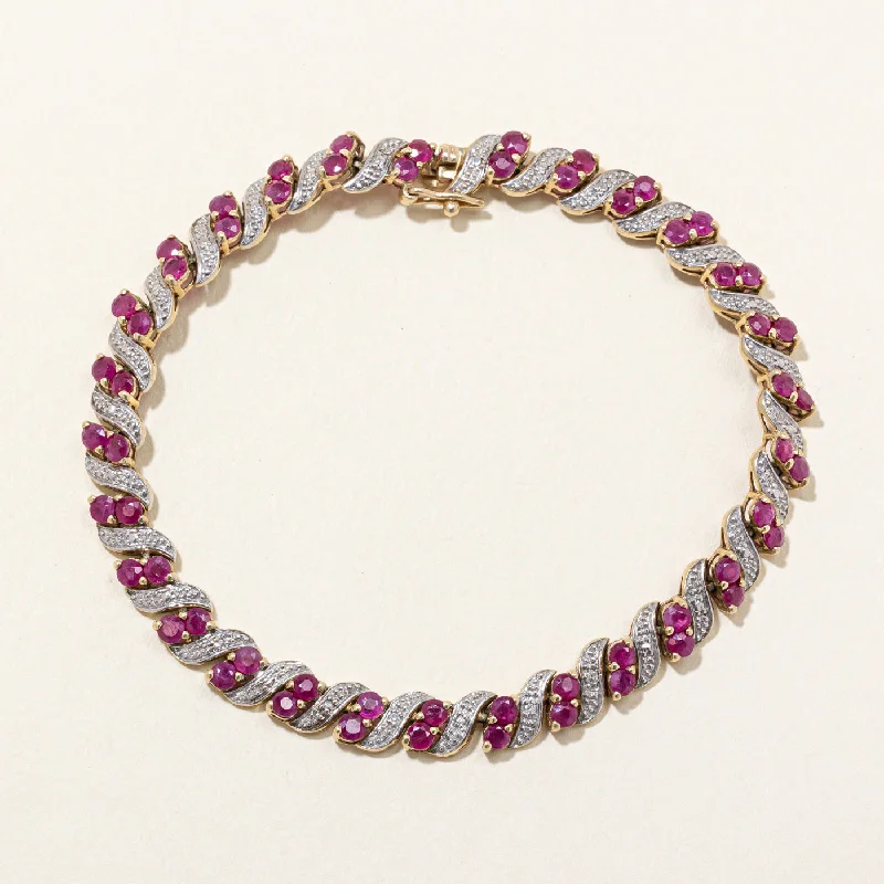 Ruby & Diamond Bracelet | 2.50ctw, 0.02ctw | 7" |