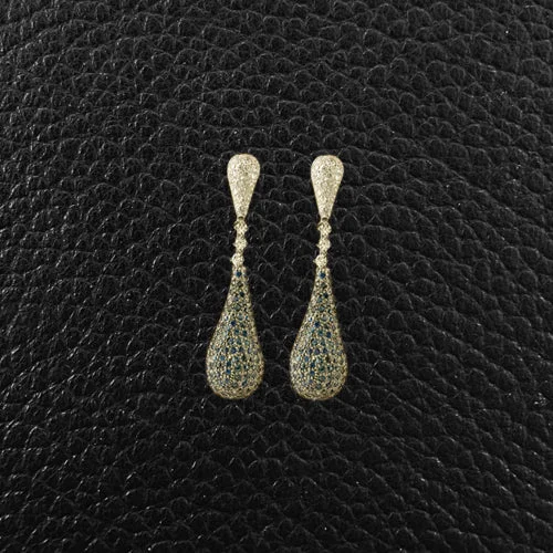 Sapphire & Diamond Drop Earrings