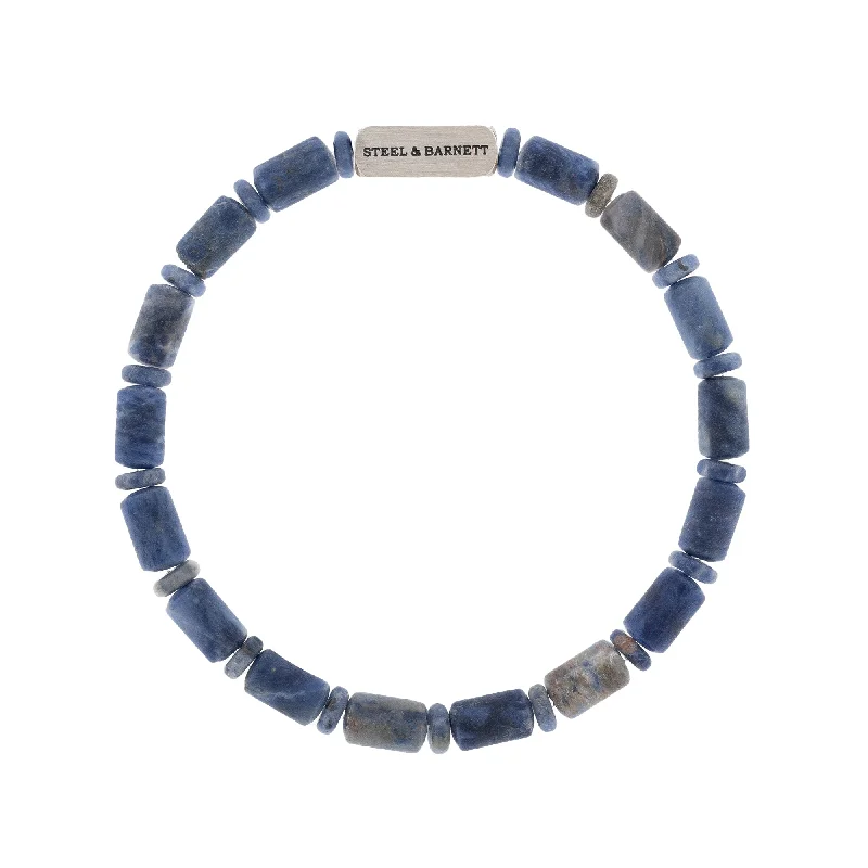 Colourful Cal Barrel Gemstone Bracelet Matt Sodalite SBCC/004S